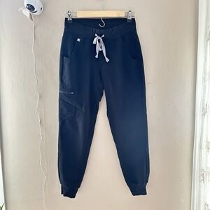 Figs Womens Zamora Jogger Scrub Pant Size S Petite Black Nursing Medical Uniform
